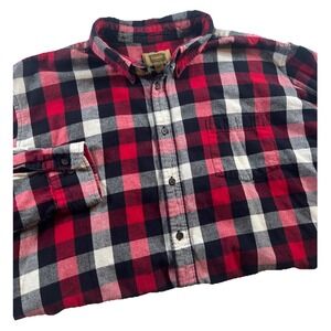 Foundry Shirt Mens 2XLT Red Plaid‎ Flannel Long Sleeve Button Up Mens Lumberjack
